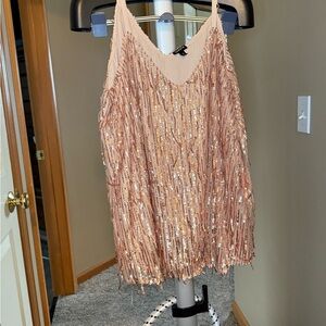 *NWOT - Torrid Blush Blouse with Rose Gold Fringe - 3